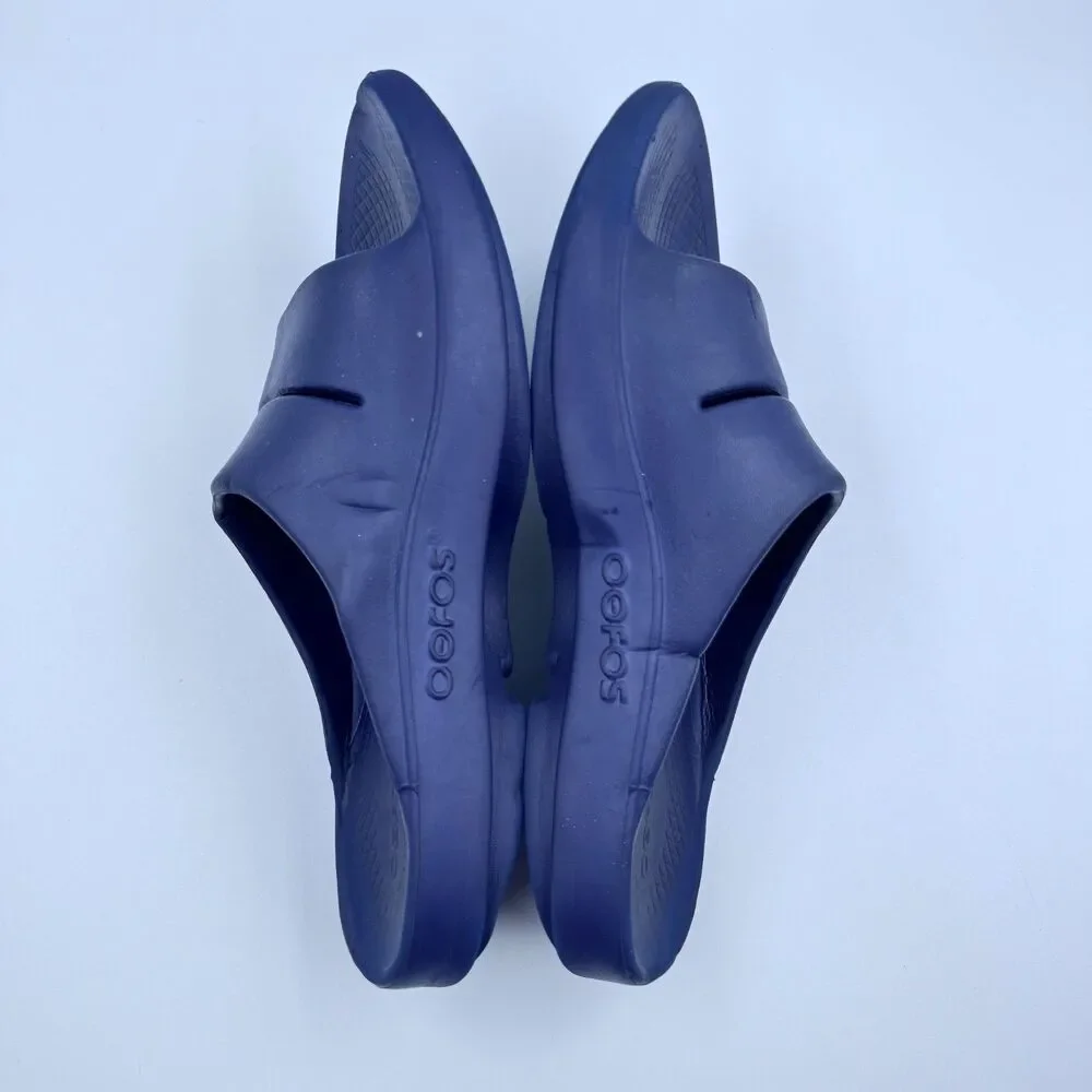 OOFOS Unisex M7 W9 Blue OOahh Recovery Slide Sandal Soft Cushion Comfort